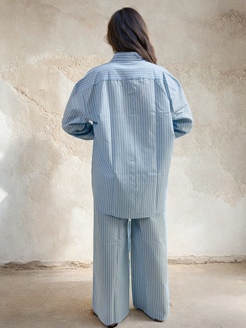 Light Blue Cotton Striped Shirt