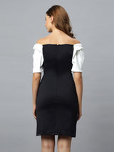 Sweetheart Neckline Monochrome Knit Dress