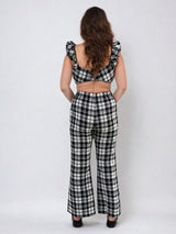 Ruffle Top and Bootcut Pants Co-ord Set