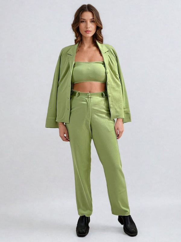 Pistachio Blazer and Pants Co-ord Set