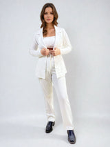 White Blazer and Pants Co-ord Set