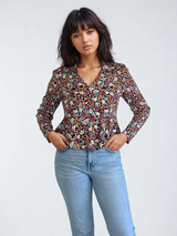 Floral Print Peplum Top