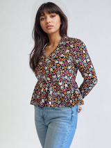 Floral Print Peplum Top