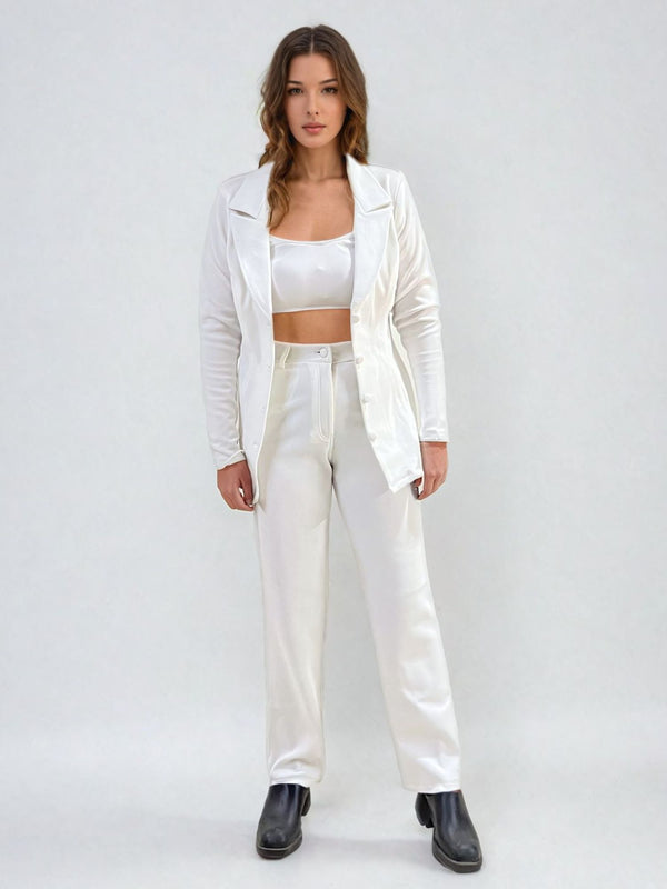 White Blazer and Pants Co-ord Set