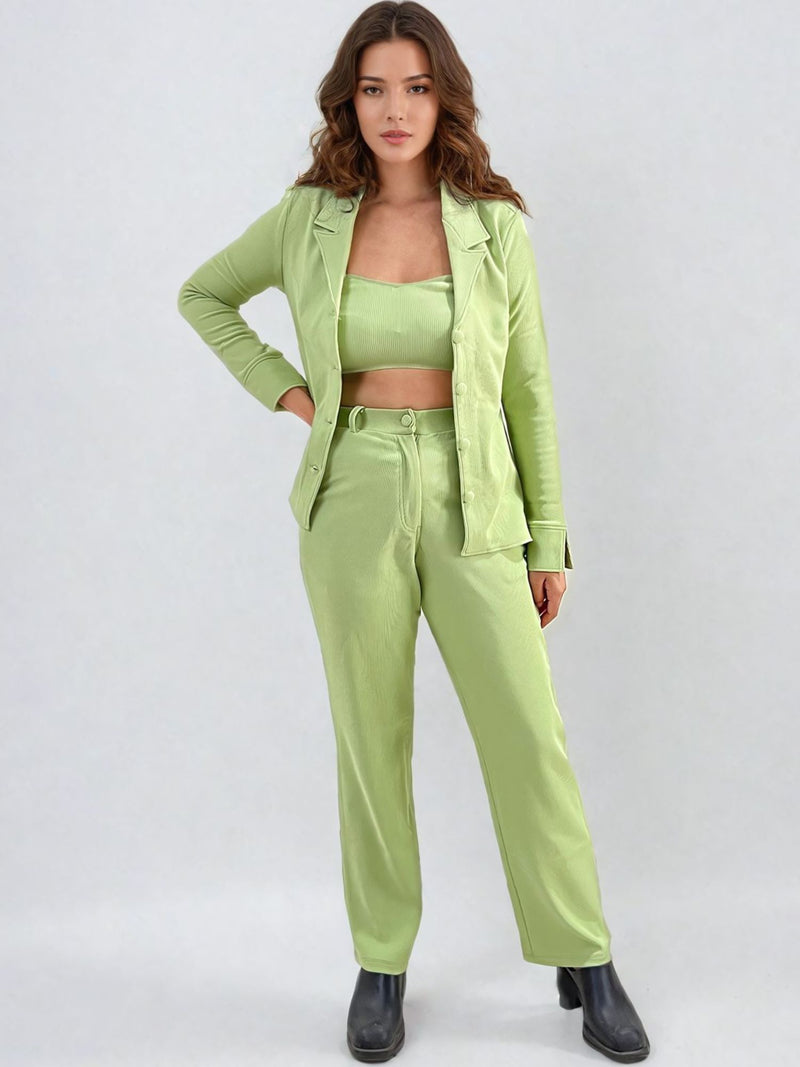 Pistachio Blazer and Pants Co-ord Set