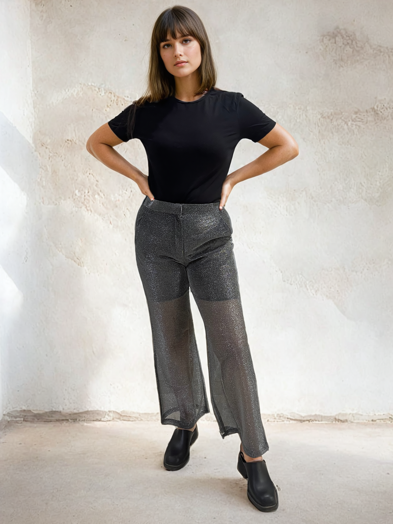 Sheer Bootcut Pants