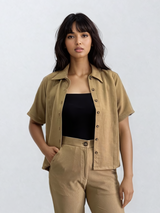 Tailored Half Sleeves Shirt and Bootcut Slit Pants Co-ord Set